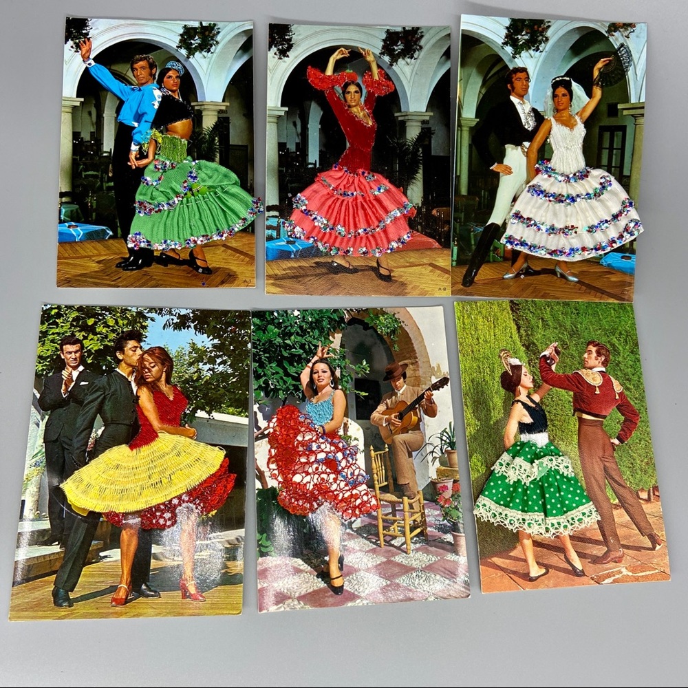 Vintage Flamenco Dancer Postcards Spain Souvenir
